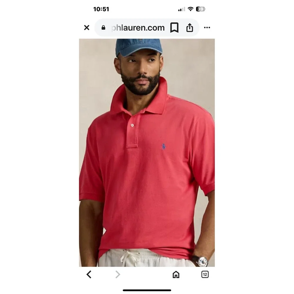Polo Ralph‎ Lauren Shirt Men's Size XL  ,Orange, 100% Cotton Short Sleeve Shirt